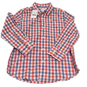 NWT⭐️ Jcrew Crewcuts Button Up Shirt Red White Blue Size 4-5